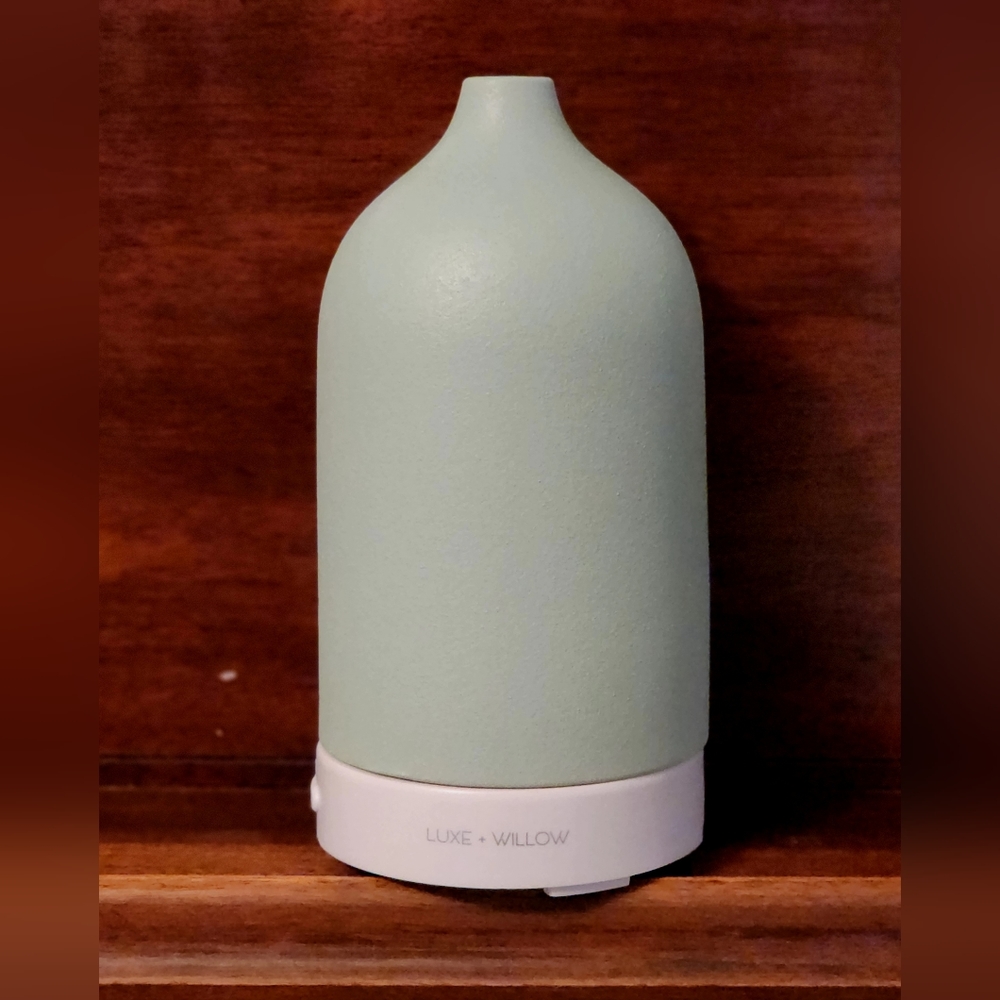 Luxe + Willow blue/green ceramic stone oil diffuser